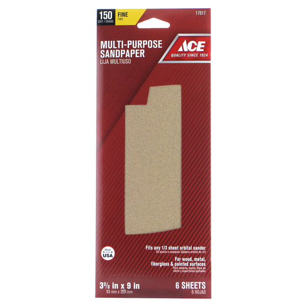 Ace 5 in. L X 3 in. W X 1 in. 220 Grit Extra Fine 2-Sided Sanding Sponge -  Ace Hardware