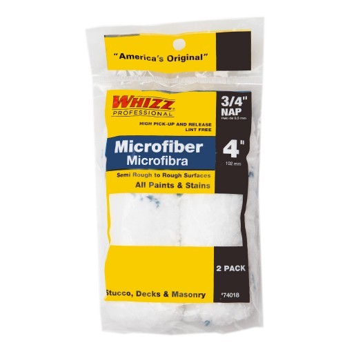 WHIZZ Series 74018 4" Xtrasorb Microfiber Blue Stripe 3/4" Nap Mini Roller 2Pk